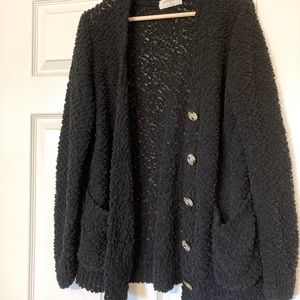 Zenana black popcorn cardigan